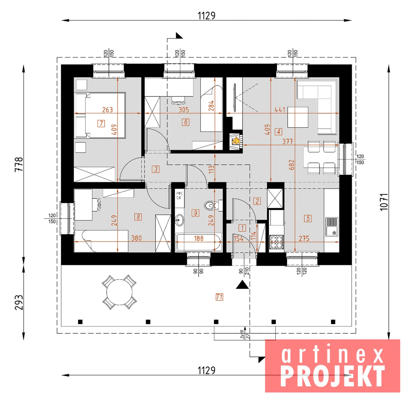 Rzut: parter, D49 Maurycy