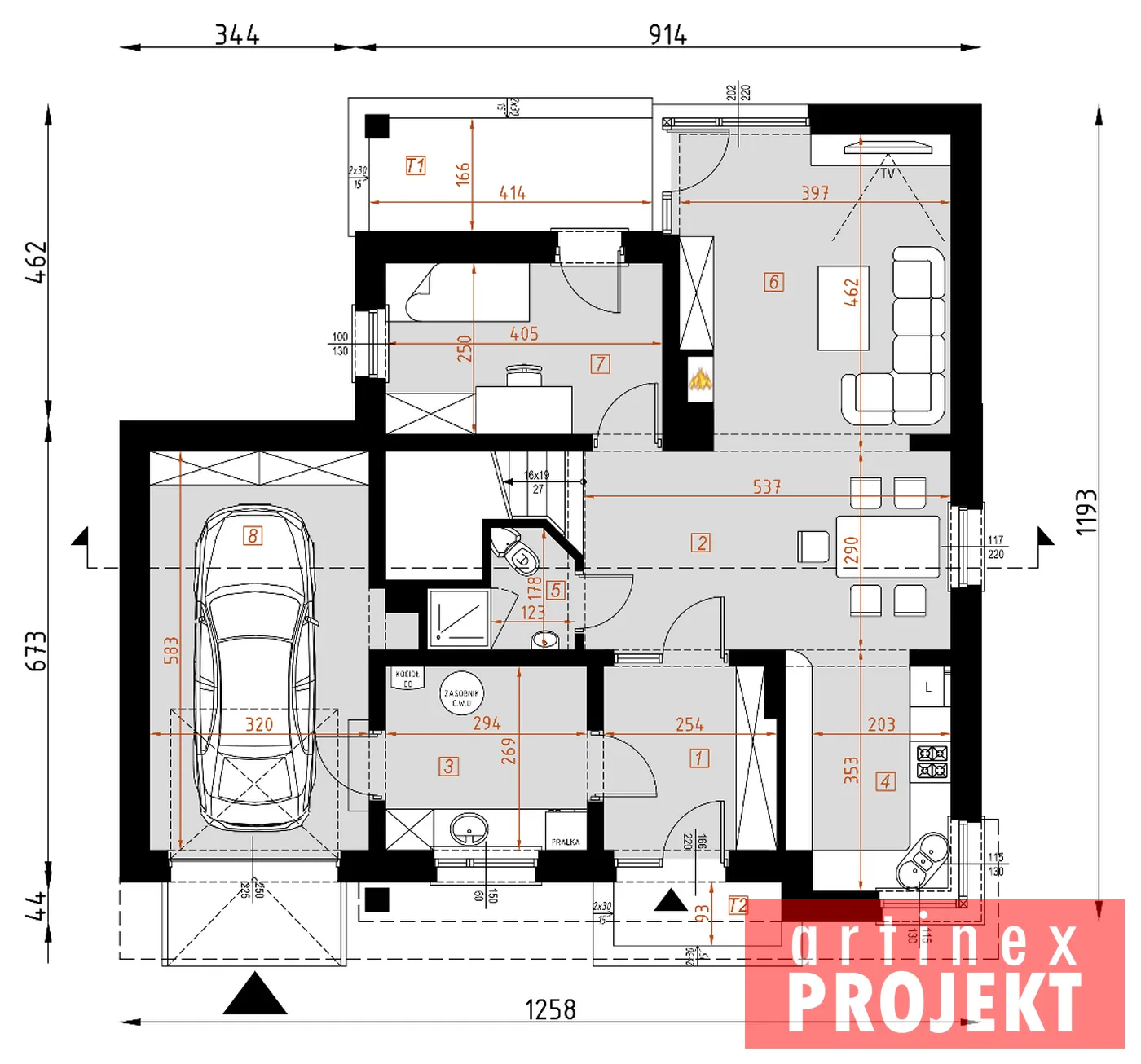 Rzut: parter, D118