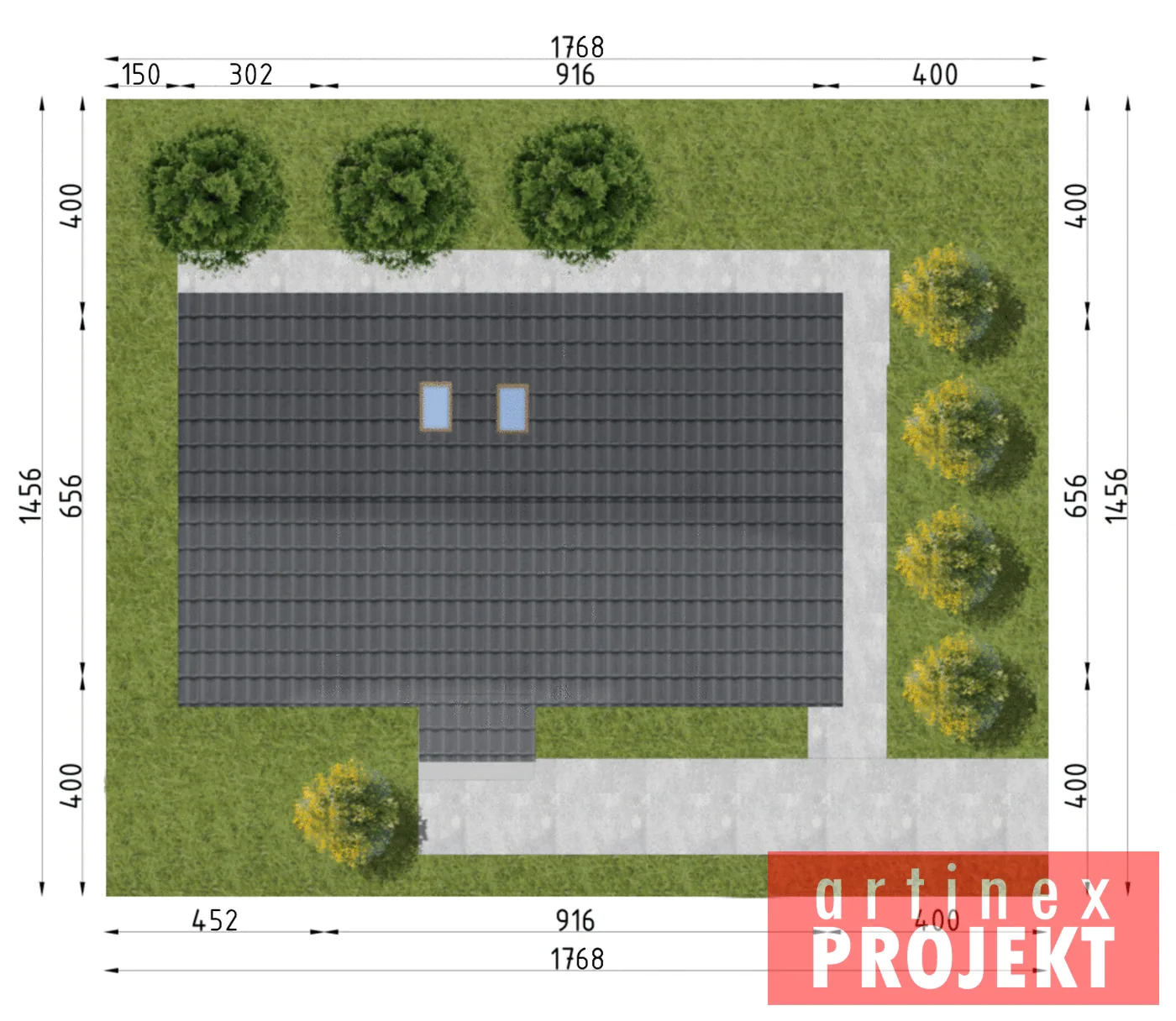 Lokalizacja domu na działce