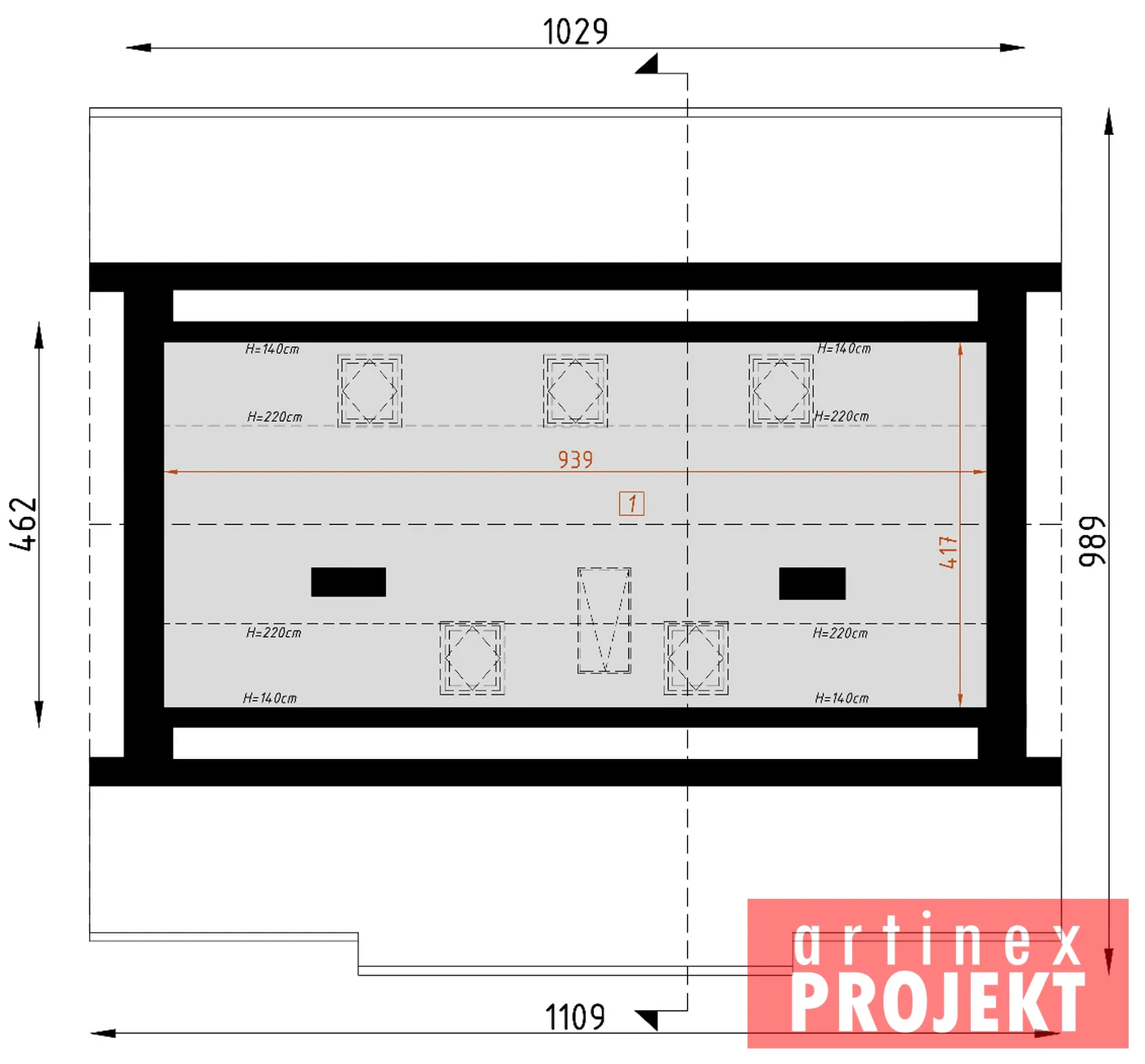 Rzut: poddasze, D139