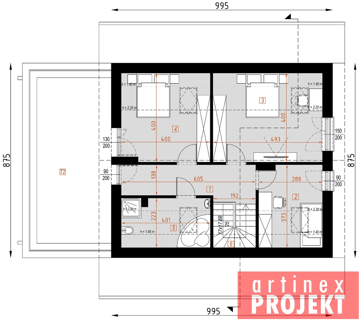 Rzut: poddasze, D221