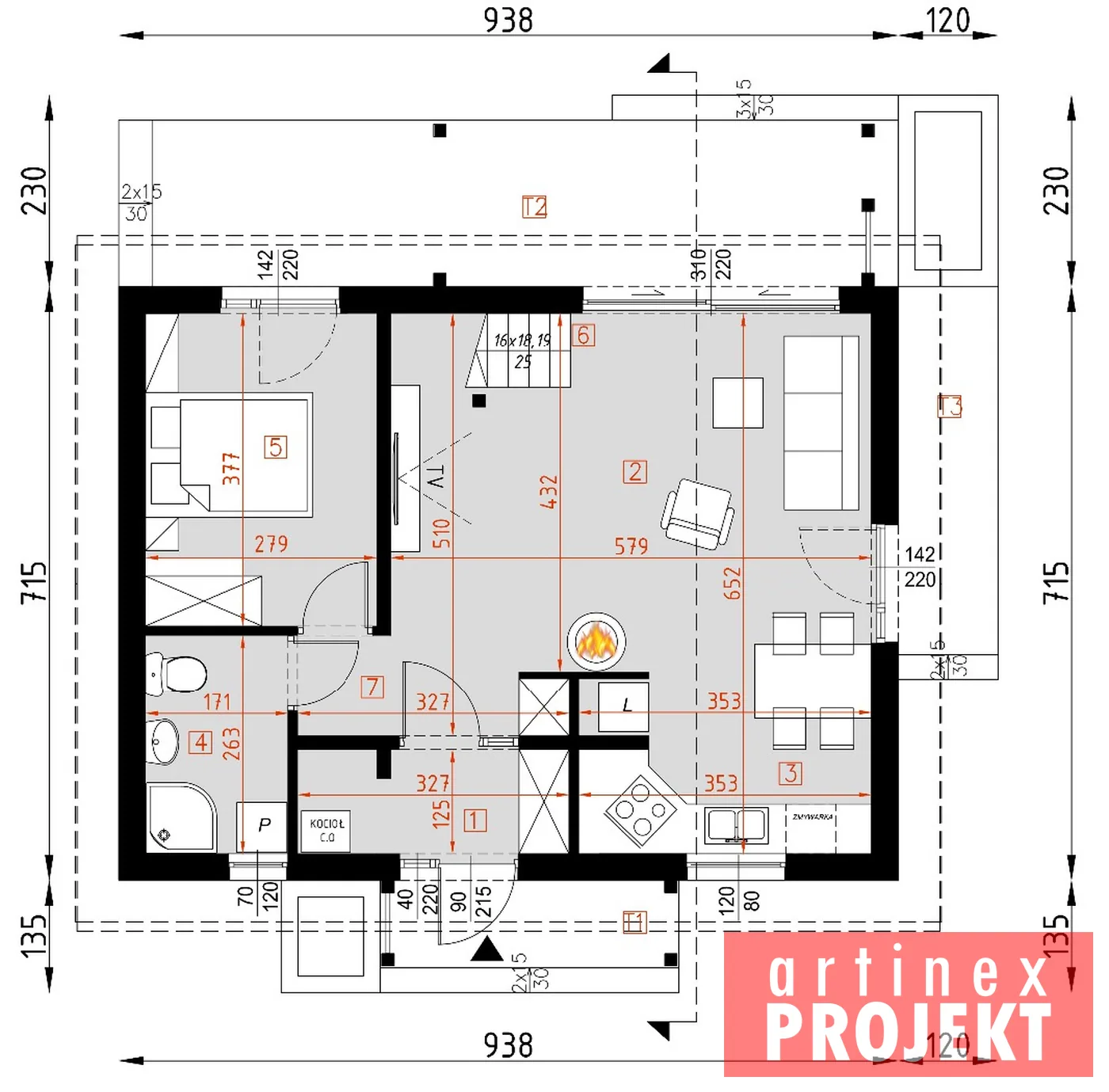 Rzut: parter, D336