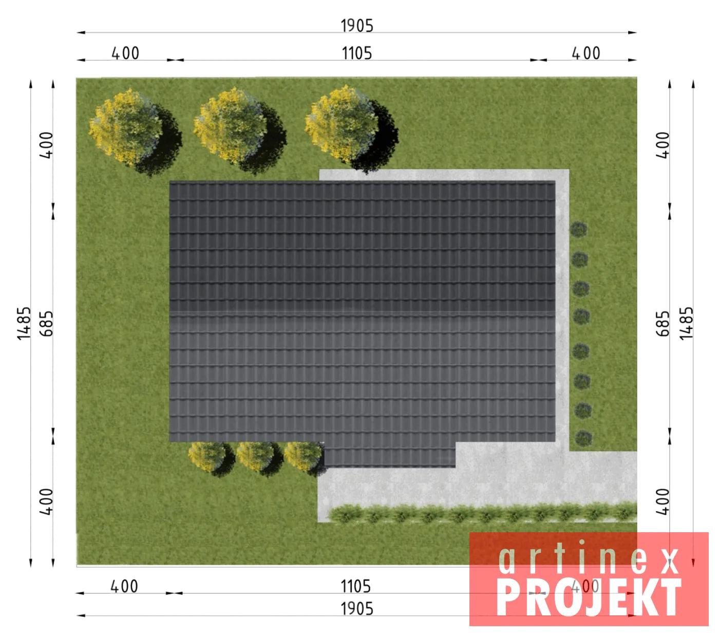 Lokalizacja domu na działce